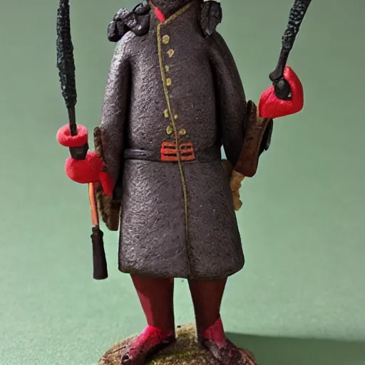 Prompt: Claymation figure of a colonial british hunter