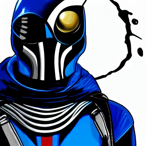 Prompt: professional painting of Cobra Commander in the style of Prey, head and shoulders portrait, symmetrical facial features, smooth, sharp focus, illustration, intricate, stormy weather, extremely detailed masterpiece,