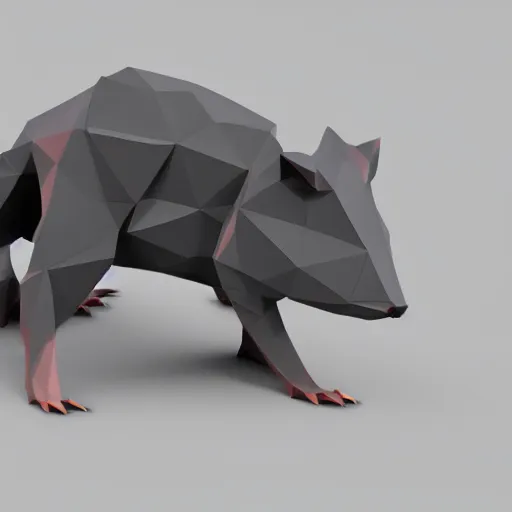 Image similar to 3 d render of a ps 1 rat, low poly count, raytraced, 3 0 8 0 ti