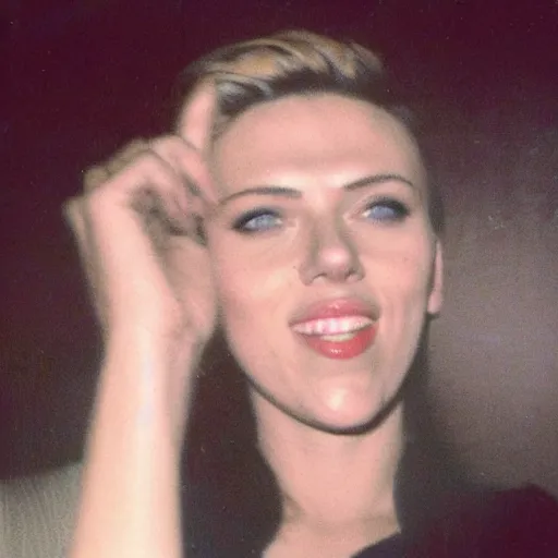 Image similar to polaroid image of scarlett johansson at home