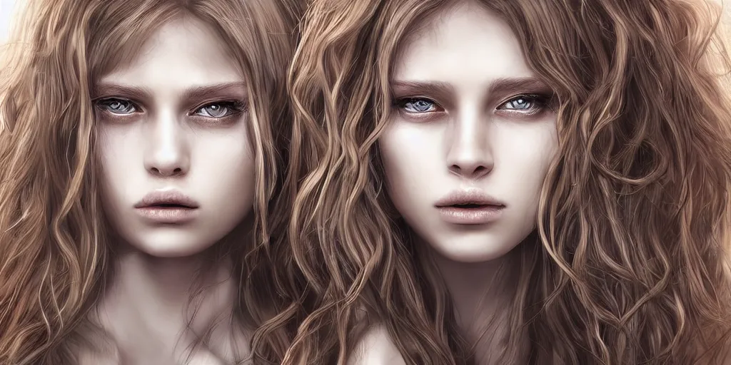 Prompt: a realistic digital art ultra detailed from a portrait of beautiful demon girl with long golden hair by Waya Steurbaut