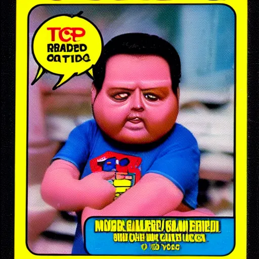 Image similar to never before seen garbage pail kid trading card 1 9 8 8 topps