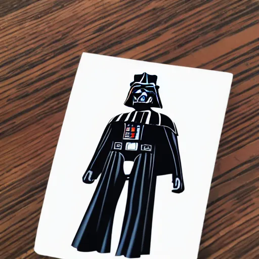 Image similar to darth vader showing his abs, sticker illustration