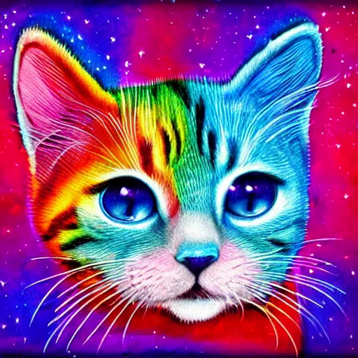 Image similar to rainbow cosmic kitten