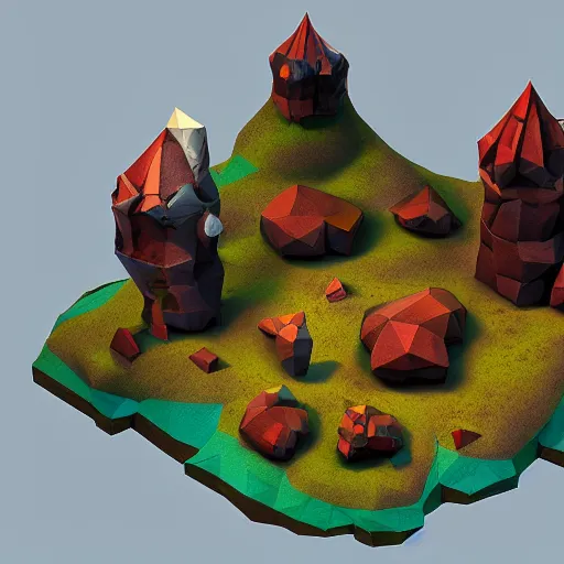 Prompt: dwarf mine, 3d render, low poly, video game, colourful, concept art, E3