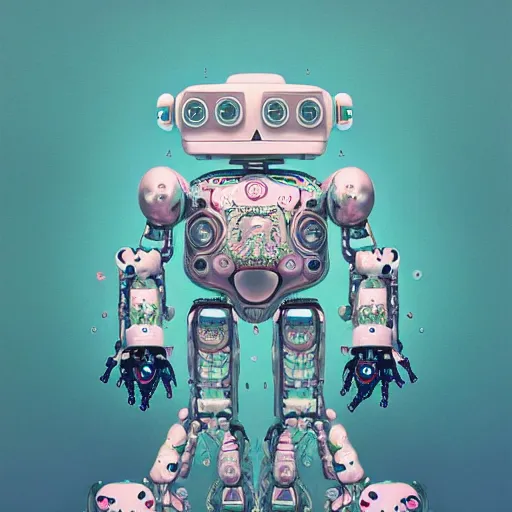 Image similar to a fluffy robot fractal:: by Martine Johanna and Simon Stålenhag and Chie Yoshii and Casey Weldon and Guillermo del toro :: ornate, dynamic, particulate, intricate, elegant, highly detailed, centered, artstation, smooth, sharp focus, octane render, 3d