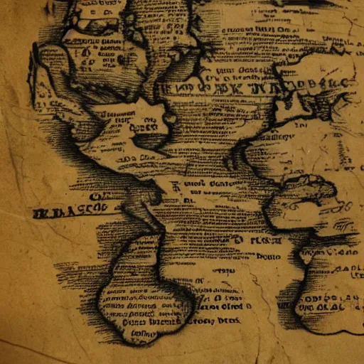 Image similar to blood and black ink spilled on an old treasure map.
