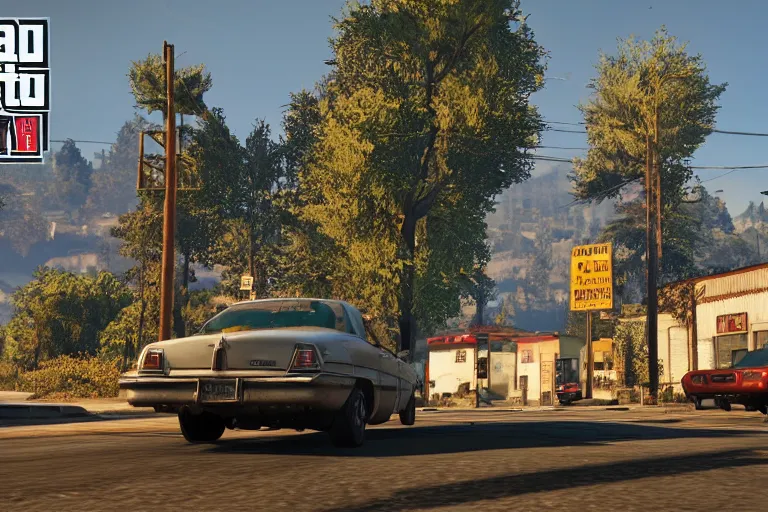 Image similar to screenshot of Grand Theft Auto 9: Nevada City California, for ps5, Highly Detailed, Unreal engine 5, HD, 8k, GTX 3090
