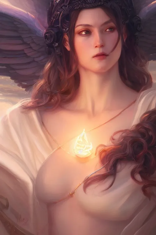 Image similar to goddess of the heaven twilight, highly detailed, digital painting, artstation, concept art, smooth, sharp focus, illustration, unreal engine 5, 8 k, art by artgerm and greg rutkowski and edgar maxence