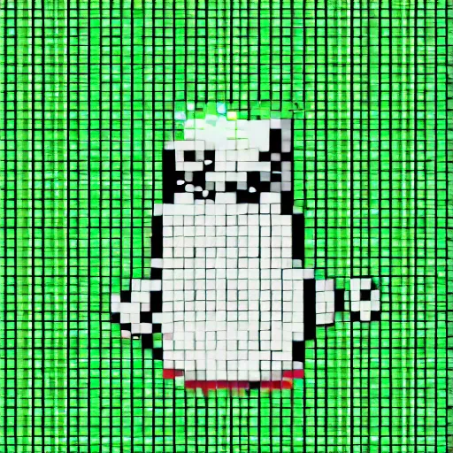 Image similar to happy pixelated larva