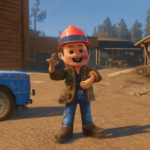 Prompt: bob the builder in red dead redemption 2