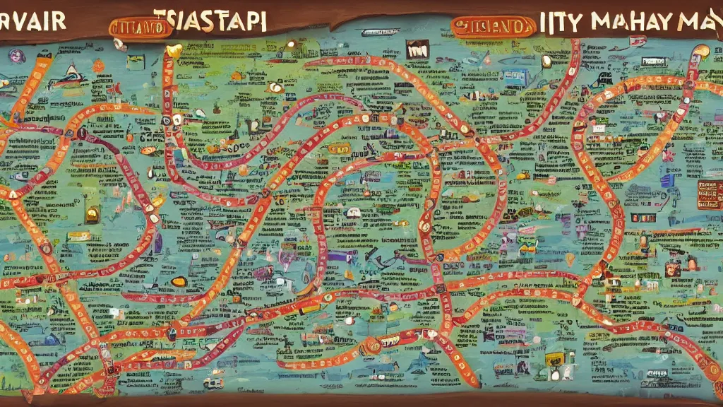 Image similar to pixar - style individual historian subway map