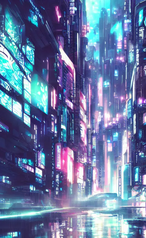 anime, cyberpunk, wallpaper, futuristic city, rain, Stable Diffusion