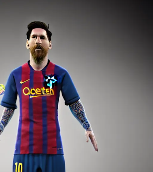 Image similar to lionel messi, body made of noodles, unreal engine, daz, hyperrealistic, octane render, dynamic lighting, intricate detail, cinematic