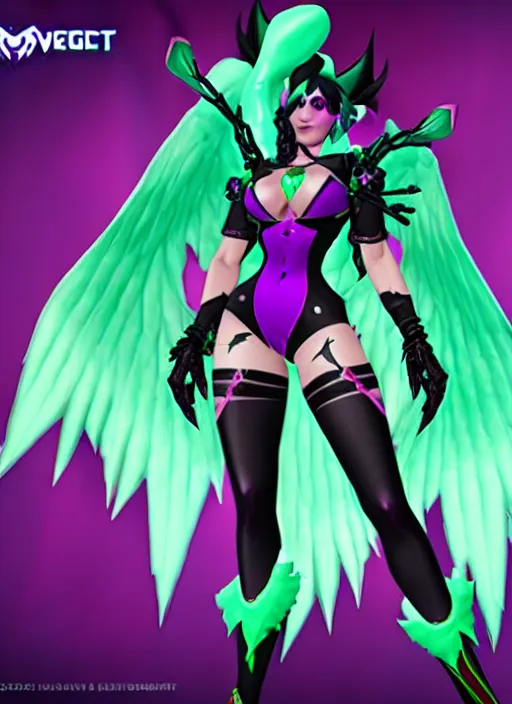 Image similar to morrigan aensland in overwatch, premium character skin