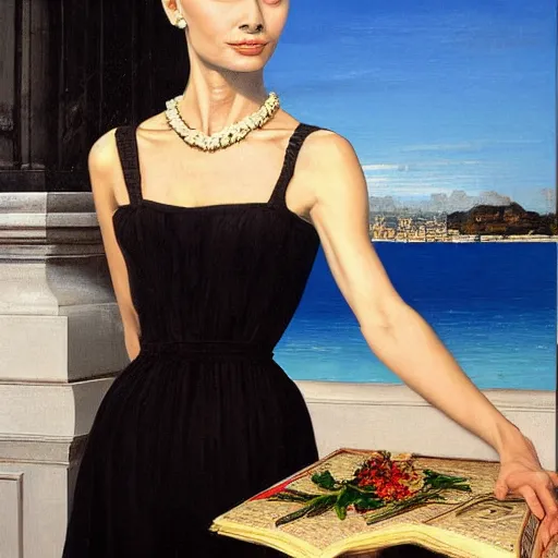 Image similar to audrey hepburn art by giovanni battista moroni