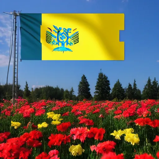 Prompt: ukraine flag in the shape of flower