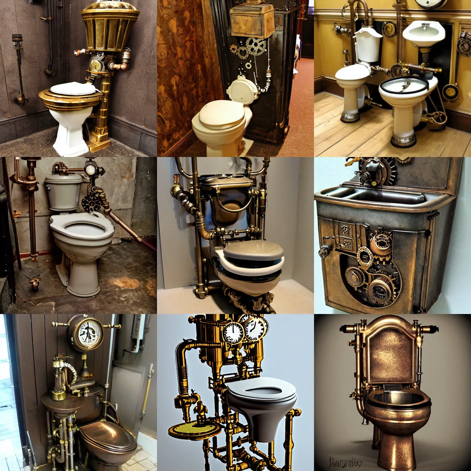 Prompt: steampunk toilet