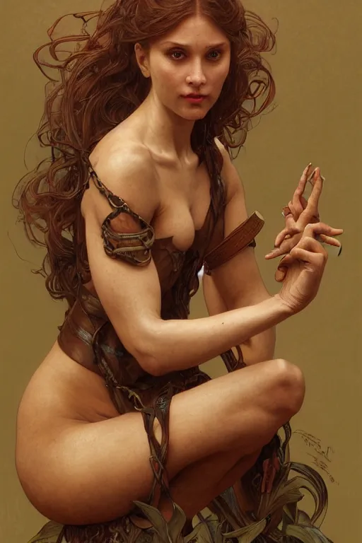 Prompt: Portrait of an anthropomorphic snake-woman, cinematic lighting, intricate, rugged, highly detailed, digital painting, normal hands, normal legs, artstation, smooth, sharp focus, illustration, art by artgerm and greg rutkowski and alphonse mucha and Wayne Barlowe and william-adolphe bouguereau