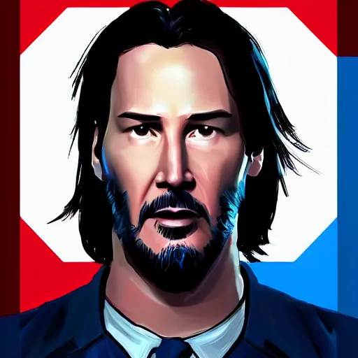 Prompt: Keanu Reeves as Captain America, digital art, artstation