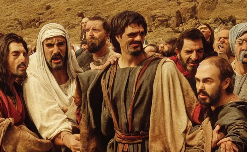 Prompt: the passion of the christ but it's mister bean