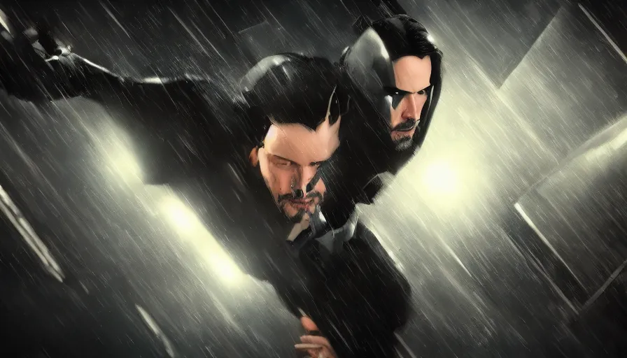 Prompt: Keanu Reeves is Batman, hyperdetailed, artstation, cgsociety, 8k