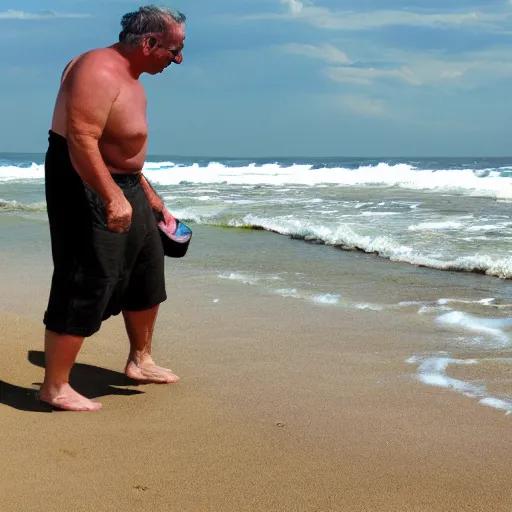 Prompt: a man at the beach