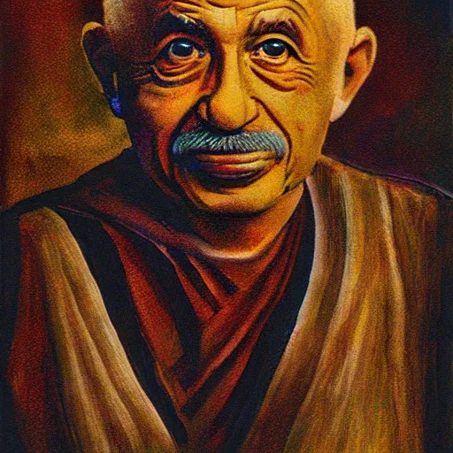 Prompt: monk einstein portrait