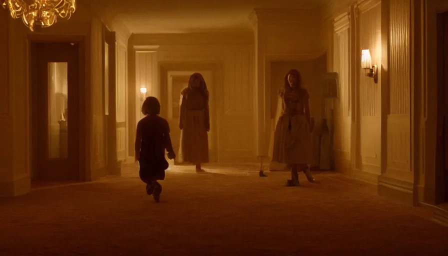 Image similar to screen shot of the shining, ambient lighting, cinematic, epic, demonic