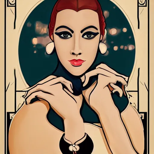 Prompt: an art nouveau, ( streamline moderne ), multi - racial portrait in the style of chanthara. very large, clear, expressive, and intelligent eyes. centered, ultrasharp focus, dramatic lighting, photorealistic digital matte painting, intricate symmetrical ultra detailed background.