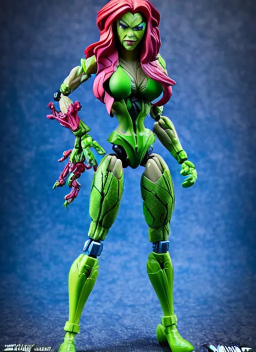 Prompt: Transformers Poison Ivy action figure from Transformers: Kingdom, symmetrical details, by Hasbro, Takaratomy, tfwiki.net photography, product photography, official media