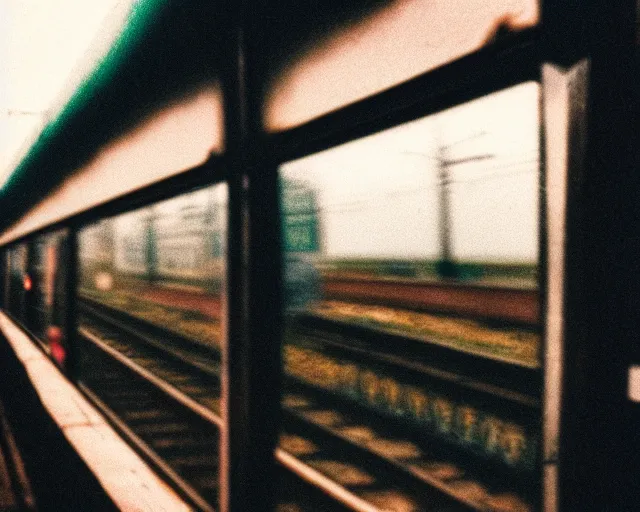 Prompt: a lomography photo of rumble between two grandmoms in soviet train this morning, bokeh,