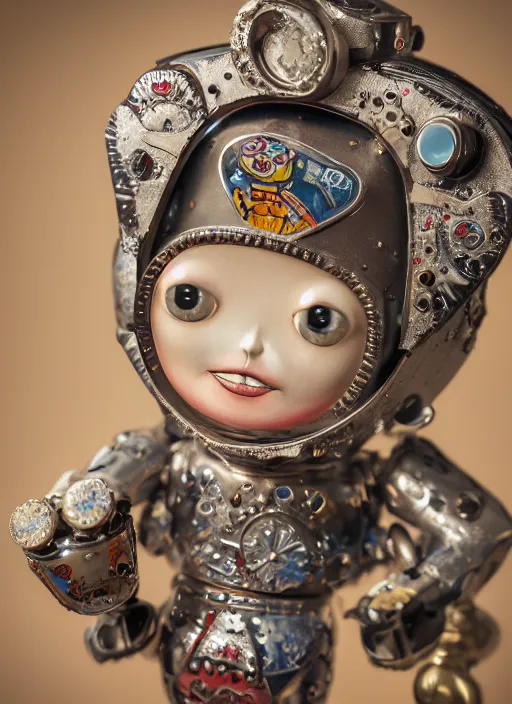 Prompt: closeup portrait of tin toy london whitechapel, depth of field, zeiss lens, detailed, symmetrical, centered, fashion photoshoot, by nicoletta ceccoli, mark ryden, lostfish, earl nore, hyung tae, frank frazetta, breathtaking, 8 k resolution, extremely detailed, beautiful, establishing shot, artistic, hyperrealistic, octane render