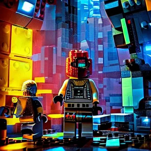 Image similar to lego art, cyberpunk, sci - fi, beautiful.