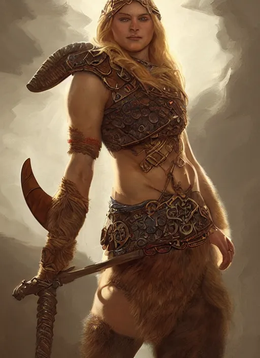 Image similar to digital _ painting _ of _ female viking _ by _ filipe _ pagliuso _ and _ justin _ gerard _ symmetric _ fantasy _ highly _ detailed _ realistic _ intricate _ port