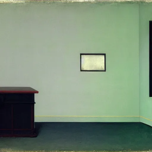 Image similar to haunted liminal abandoned room, daguerreotype by edward hopper, by henri rousseau, by Bosch, by Pontormo, art noveau, highly detailed, strong lights, liminal, eerie, Bright pastel colors, octane render, 8k