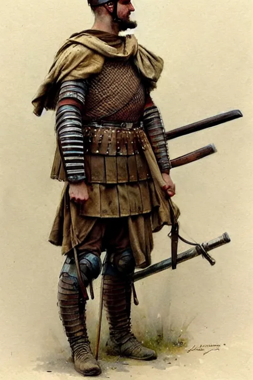 Image similar to (((((1950s roman legionary . muted colors.))))) by Jean-Baptiste Monge !!!!!!!!!!!!!!!!!!!!!!!!!!!