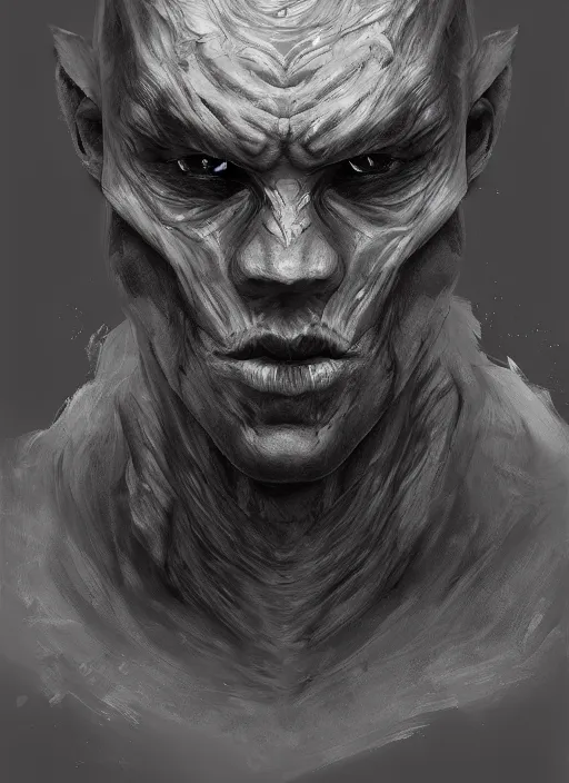 Prompt: The Ashen Man, digital art, trending on Artstation