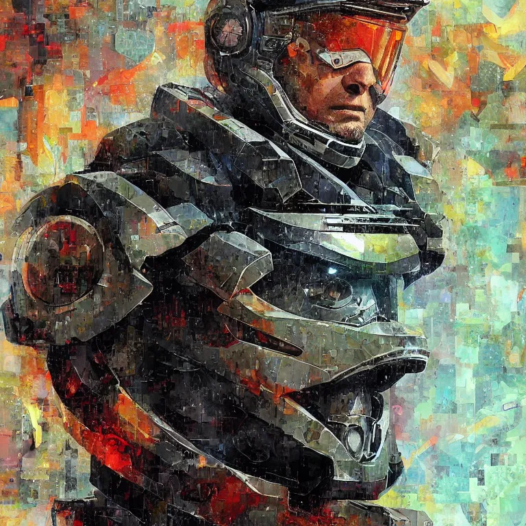 Prompt: Portrait of Master Chief by Derek Gores, Trending on ArtStation