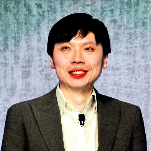 Prompt: ceo of binance changpeng zhao as shelley duvall in the shining movie, axe