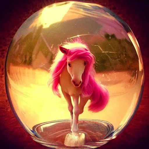 Image similar to Pinkie Pinkie 💓🐴 trapped inside a crystal ball 🔒🔮