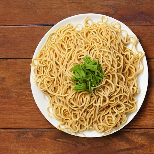Prompt: Noodles made out of wood