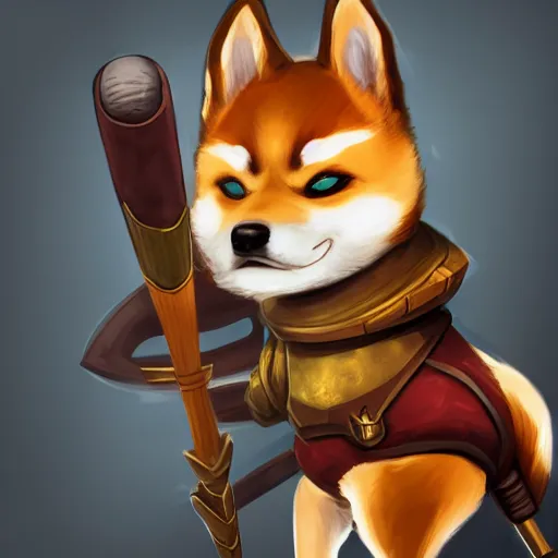 nasus from the league of legends as shiba inu holding | Stable ...