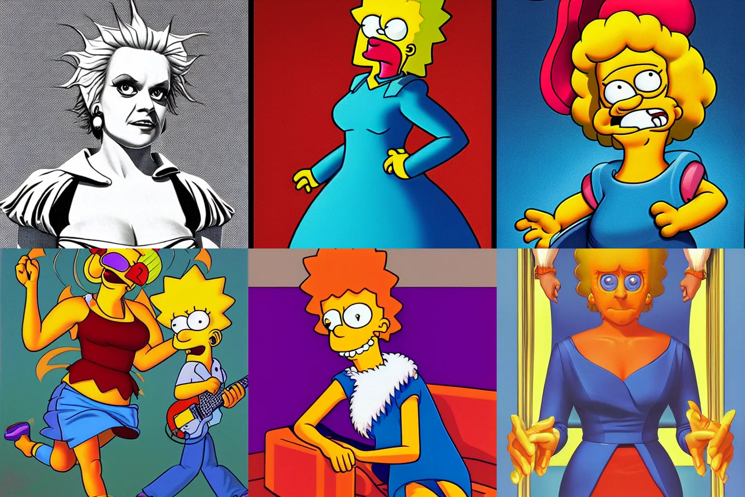 Prompt: Lisa Simpson by Greg Hildebrandt