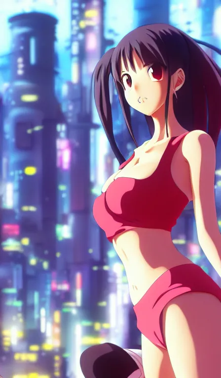 Prompt: anime fine details portrait of Momo Yaoyorozu in front of cyberpunk moder city landscape on the background deep bokeh, close-up view, anime masterpiece by Studio Ghibli. 8k, sharp high quality anime, artstation