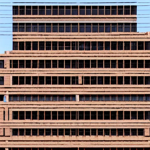 Prompt: a recursively stacked brick building