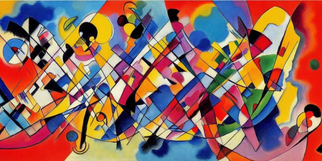 Image similar to a beautiful abstract painting by kandinsky