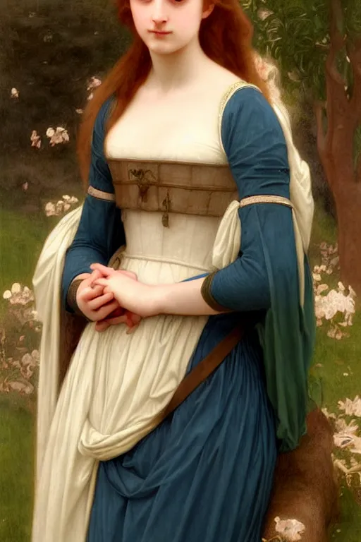 Image similar to medieval princess, painting by rossetti bouguereau, detailed art, artstation