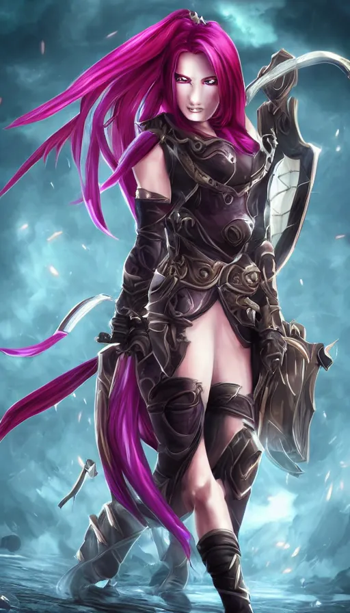 Image similar to Katarina in the style of Arcane