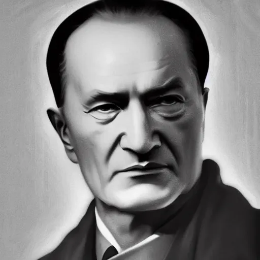 Image similar to atatürk Perfectly-centered portrait-photograph of a real life god from heaven, lifelike, super highly detailed, professional digital painting, artstation, concept art, Unreal Engine 5, Photorealism, HD quality, 8k resolution, cinema 4d, 3D, beautiful, cinematic, art by artgerm and greg rutkowski and alphonse mucha and loish and WLOP